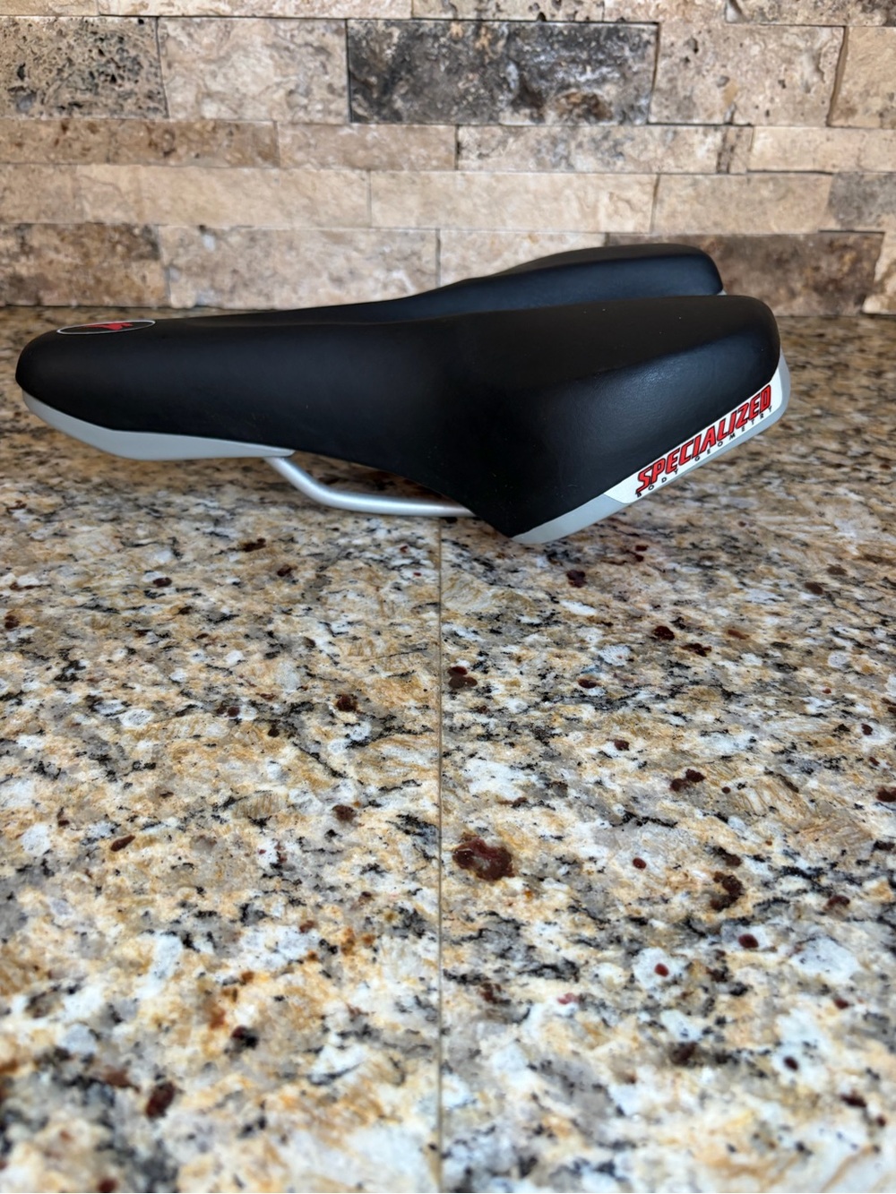 Specialized Black and Gray Bike Saddle with Red Logo